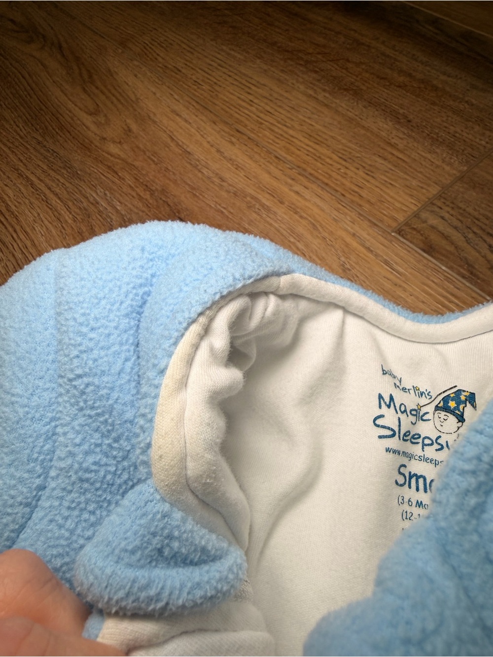 Baby Merlin’s Magic Sleepsuit Blue Small 3-6M Swaddle Transition Sleep Sack Zip - Picture 13 of 13